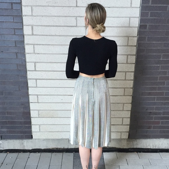 Zara ribbed knit black long sleeve crop top - Picture 4 of 7